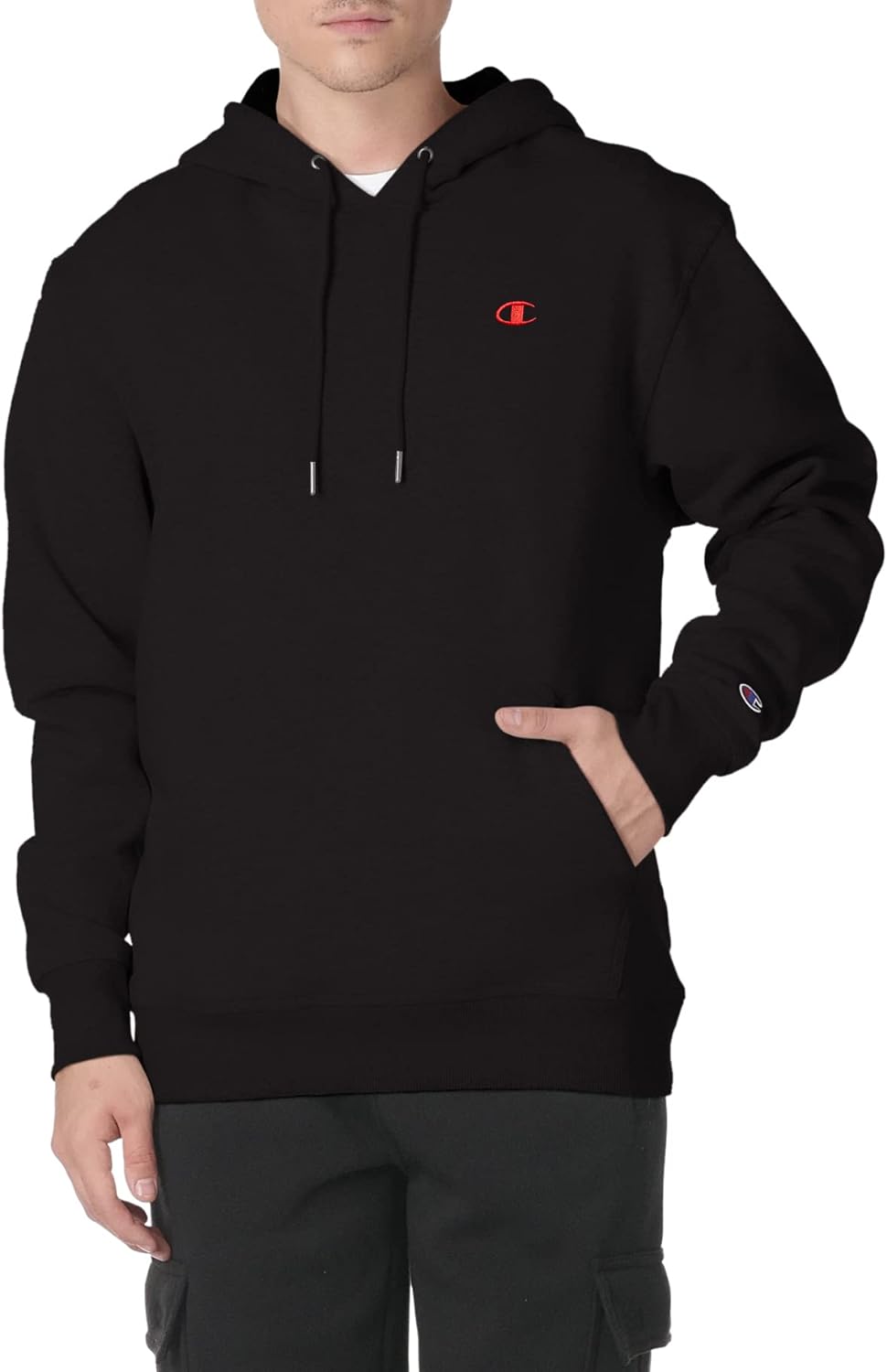 Champion mens Hoodie, Powerblend, Fleece Striped Sweatshirt for Men (Reg. Or Big & Tall) Hooded Sweatshirt