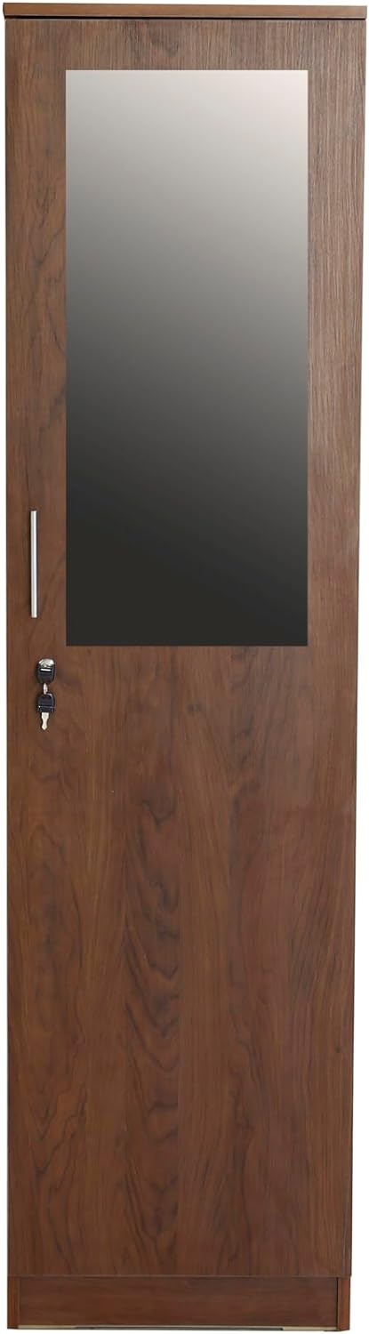 1 Door Wardrobe Modern Design with MIRROR/ 1 Door Wooden Wardrobe Cabinet Cupboard Engineered Wood Perfect Modern design.H-190CM*L-50CM*D-50CM Brown - 661-Mirror