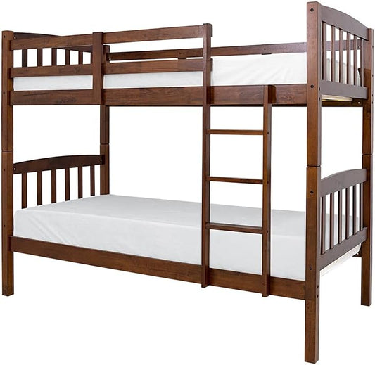 Solid Wood Bunk Bed, Kids Bed With Full Safety 90X190 Cm