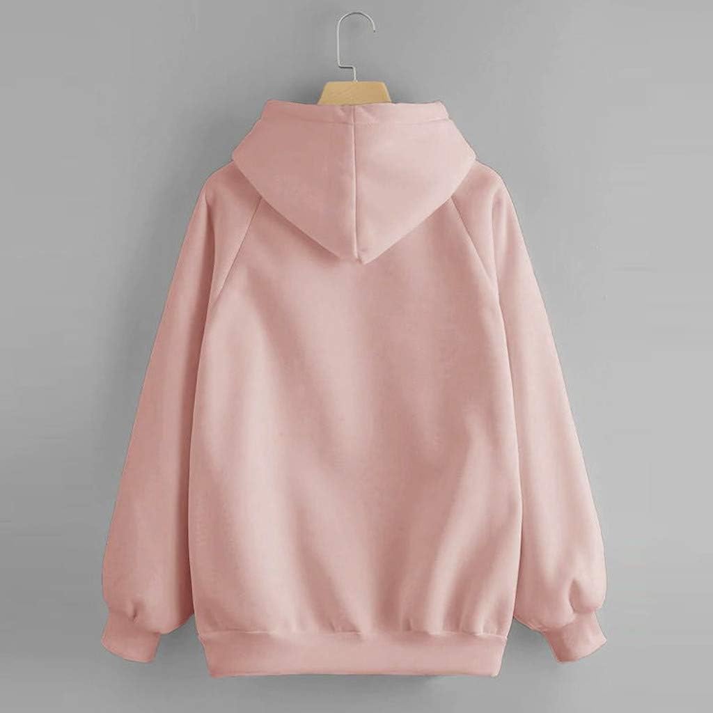 Women Hoodie Sweatshirt Fankle Sale Long Sleeve Drawstring Solid Tops Blouse Coat with Pockets