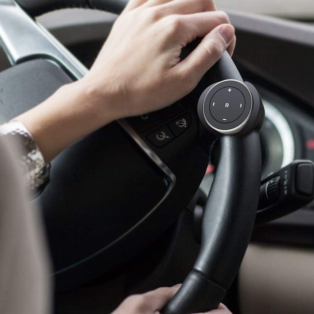 Satechi Bluetooth Media Button - Includes Steering Wheel Mount - Compatible with 2022 MacBook Pro/Air M2, 2021 iPad Pro M1, iPhones 15/14/13/12 and more