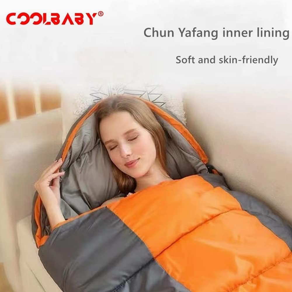 COOLBABY Widened Sleeping Bag - Lightweight Waterproof Warm Adult Camping Sleeping Bag with Compression Bag, Backpack Sleeping Bag for Outdoor Camping, Hiking and Traveling