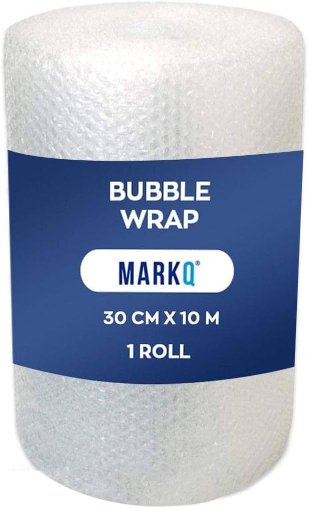 MARKQ Bubble Wrap Roll, 30 cm x 10 m Air Bubble Cushioning Wrap for Packaging, Shipping, Mailing, Packing and Moving Supplies