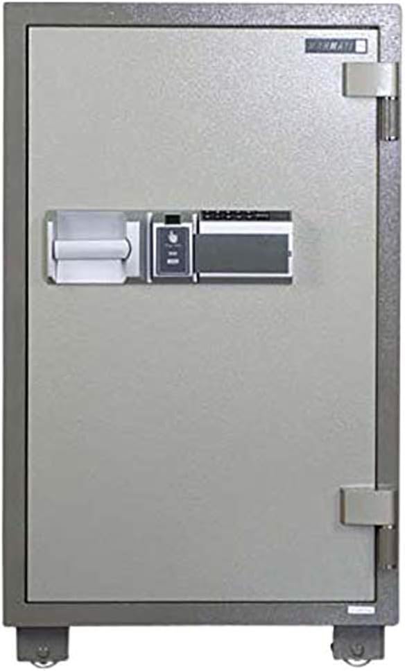 Mahmayi Secureplus 680-4Dk 4 Drawer Fire Filing Cabinet 222Kgs - Secure Steel Safe with Centralized Lock, Stylish Grey Finish for Office Use and Document Protection (4 Drawers, Key + Dial)