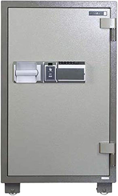 Mahmayi Secureplus 680-4Dk 4 Drawer Fire Filing Cabinet 222Kgs - Secure Steel Safe with Centralized Lock, Stylish Grey Finish for Office Use and Document Protection (4 Drawers, Key + Dial)