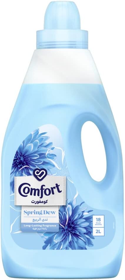 Comfort Fabric Softener, Spring Dew, for fresh & soft clothes, 4L x 2 (Pack of 2)