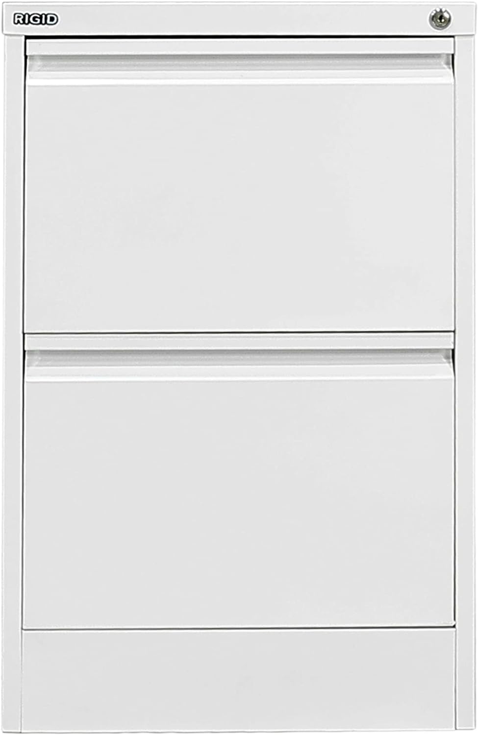 RIGID Steel Vertical Filing Cabinet Large Storage steel Cabinet, Metal Portable Cabinet with 2 Drawers for A4/Lette (White)