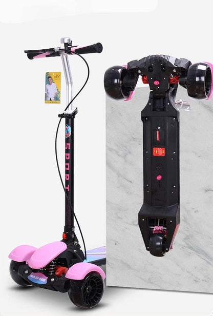 HONELEVO Kick Scooter Three Wheels, 5 Adjustable Height with LED Flashing Light and Music, For Children Age 3 Years and Up