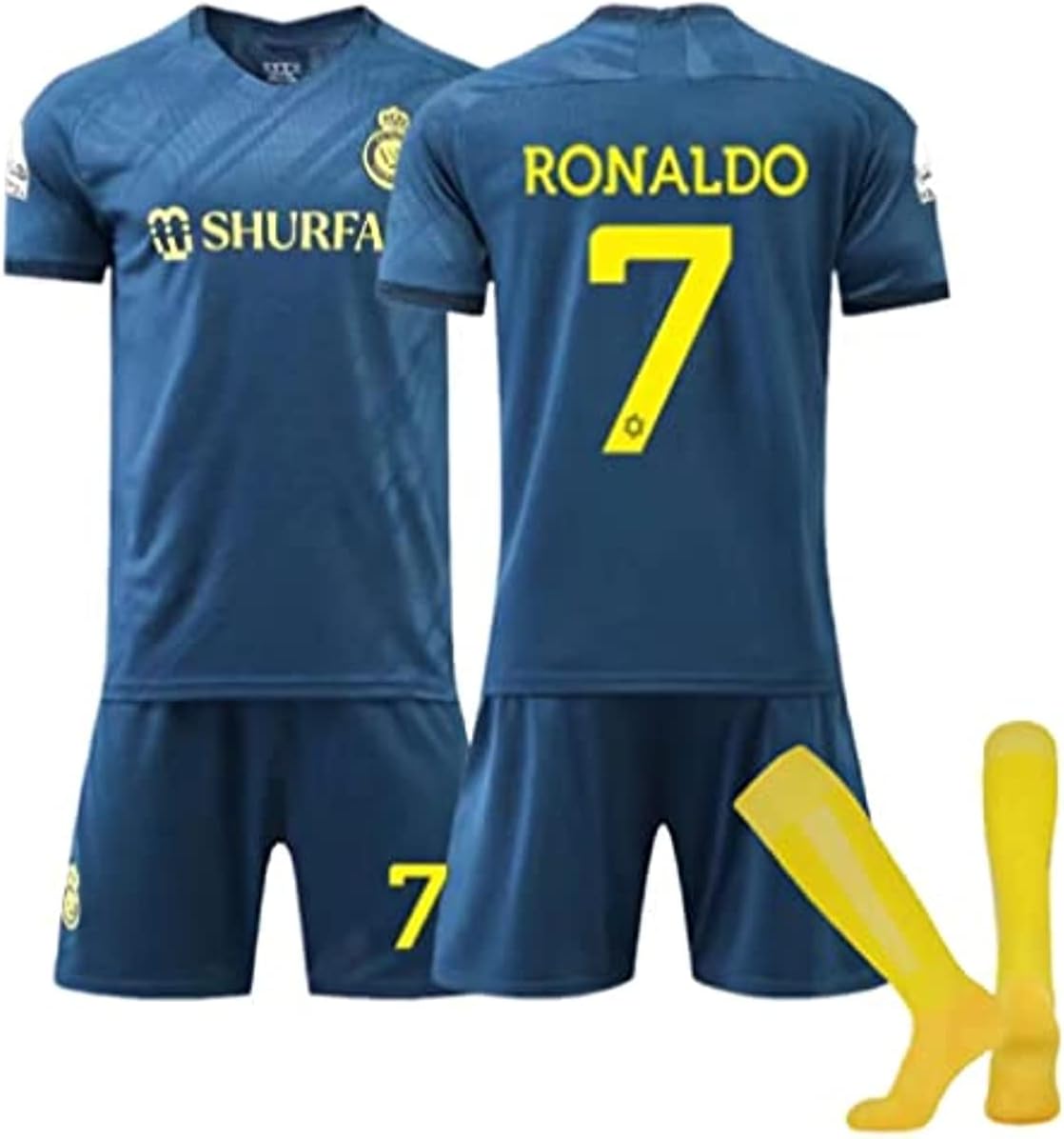 Jarttarn Kids Soccer Jerseys Ronaldo No #7 Nassr Riyadh Football Soccer Jersey/Shorts Socks Gift Set Youth Sizes