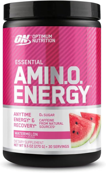 Optimum Nutrition (ON) Amino Energy - Pre Workout With Green Tea, Bcaa, Amino Acids, Keto Friendly, Green Coffee Extract, 0 Grams of Sugar, Anytime Energy Powder - Watermelon, 270 G, 30 Servings