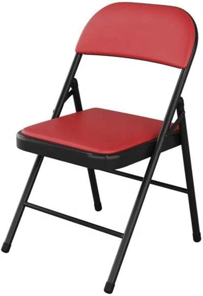 ECVV Folding Chair With Padded Seats Multi Functional Portable Chair For Home Dining Office Outdoor Fishing, RED, 40D x 45W x 40H, ‎LC-FCHAIR-RD