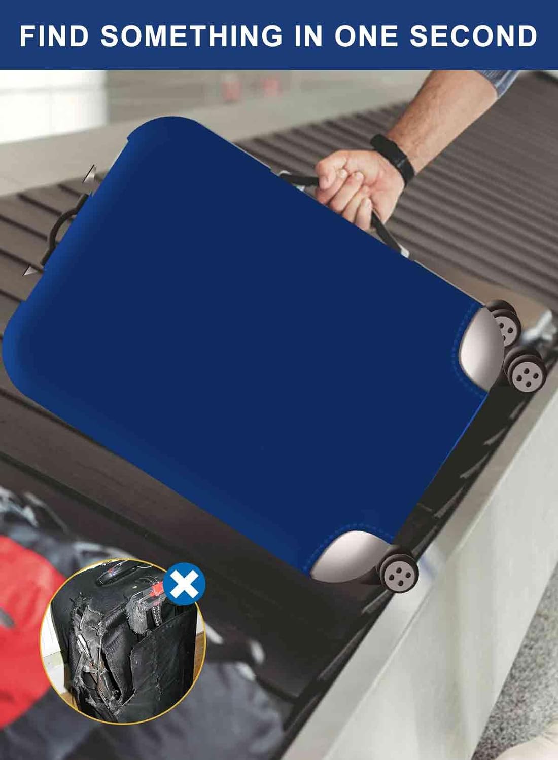 Homarket Travel Luggage Cover Suitcase Protector 18-32 Inch Suitcase Spandex Baggage Covers Washable Dustproof Anti-Scratch (L(26-28 inch luggage), H560)