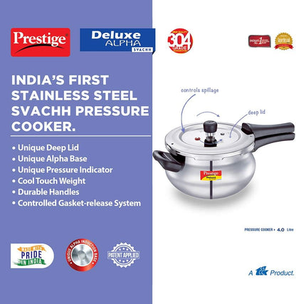 Prestige Stainless Steel Cooker Dlx Alpha Svachh Baby Handi 2 Ltr Cooker Mpd20266 | Silver