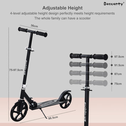 Beauenty Kick Scooter for Kids, Teens, Adult Riders Up to 150KG, 2-Wheel Scooter Foldable to Carry