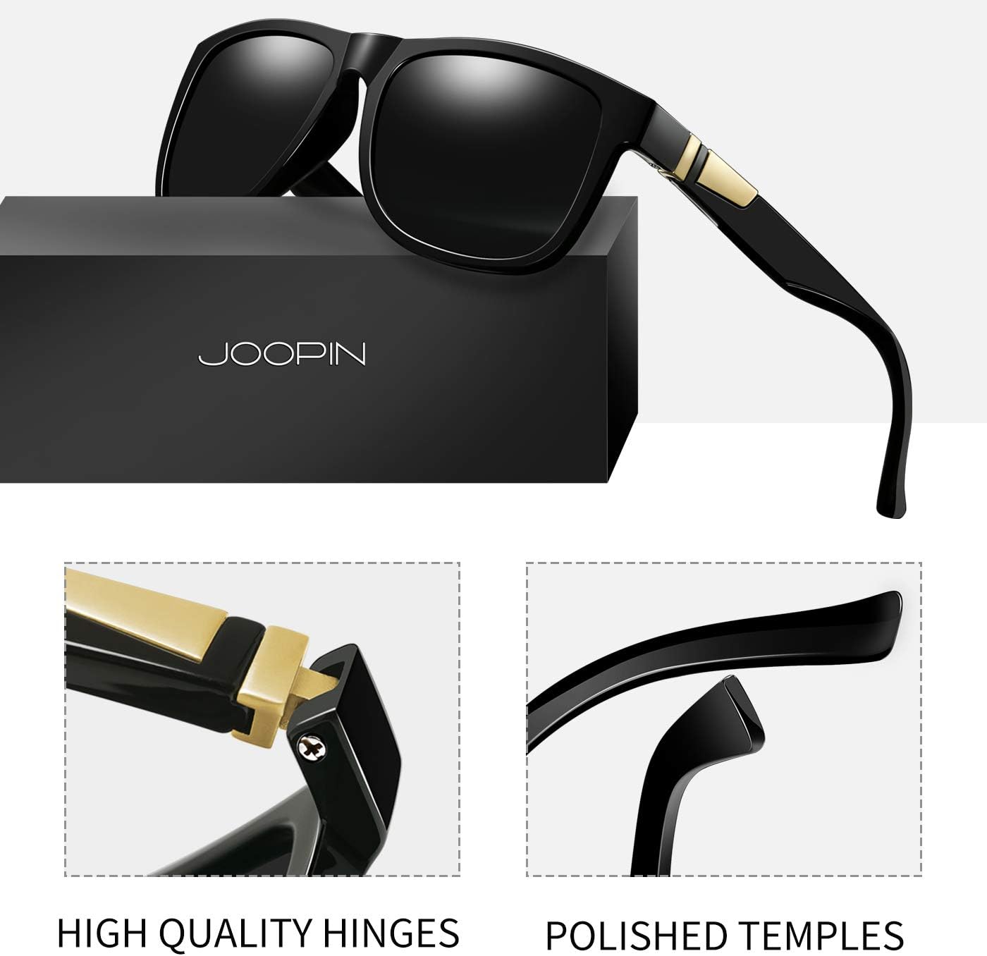 Joopin Sunglasses for Men Women, Fashion Polarized Sun Glasses Retro Square Shades UV Protection Driving