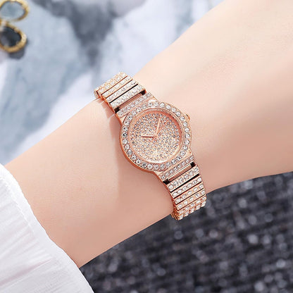 Luxury Womens Watch with Bracelet Gifts Set Rose Gold for Lady Female Elegant Wrist Watches Ladies Stylish Bracelet Watches