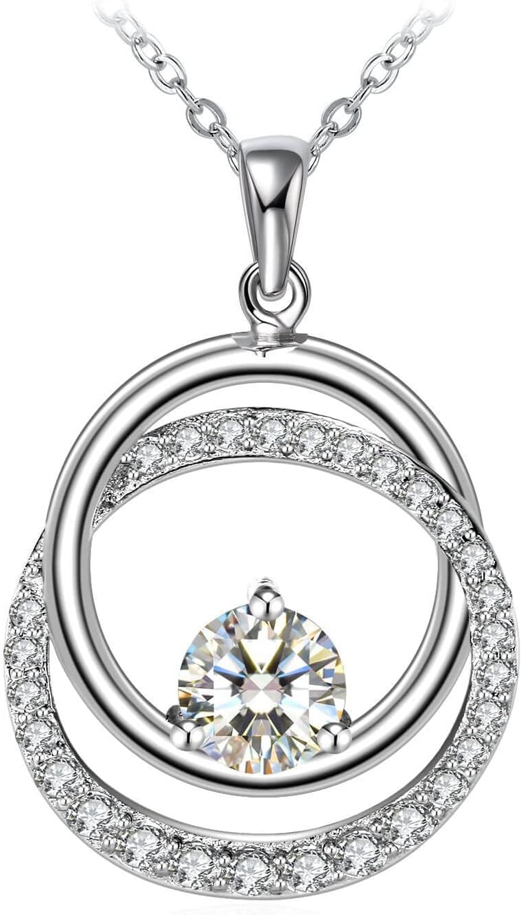 Swarovski Elements Crystal 925 Sterling Silver Pendant Fashion Necklace for Women Ladies Girls Gift JRosee Jewelry