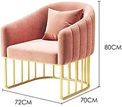 Modern Accent Velvet Chairs Comfy Upholstered Arm Chair Single Sofa With Golden Metal Frame Legs For Living Room Visitor Room (Beige)