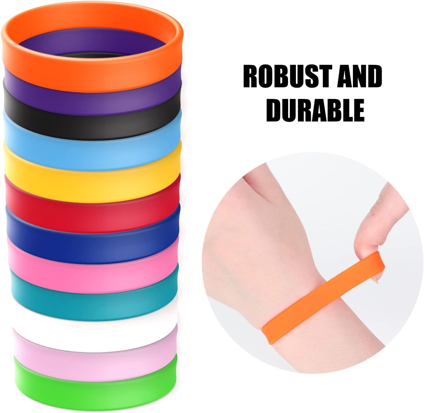 12 Wholesale Rubber Silicone Bracelets Solid Color Silicone Wristbands Colored Rubber Stretch Bracelets for Women Men Teen Gifts (12 Color Mixed)