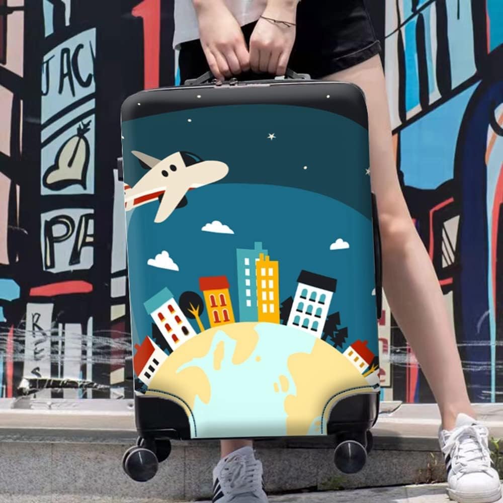 Homarket Travel Luggage Cover Suitcase Protector 18-32 Inch Suitcase Spandex Baggage Covers Washable Dustproof Anti-Scratch (L(26-28 inch luggage), H560)