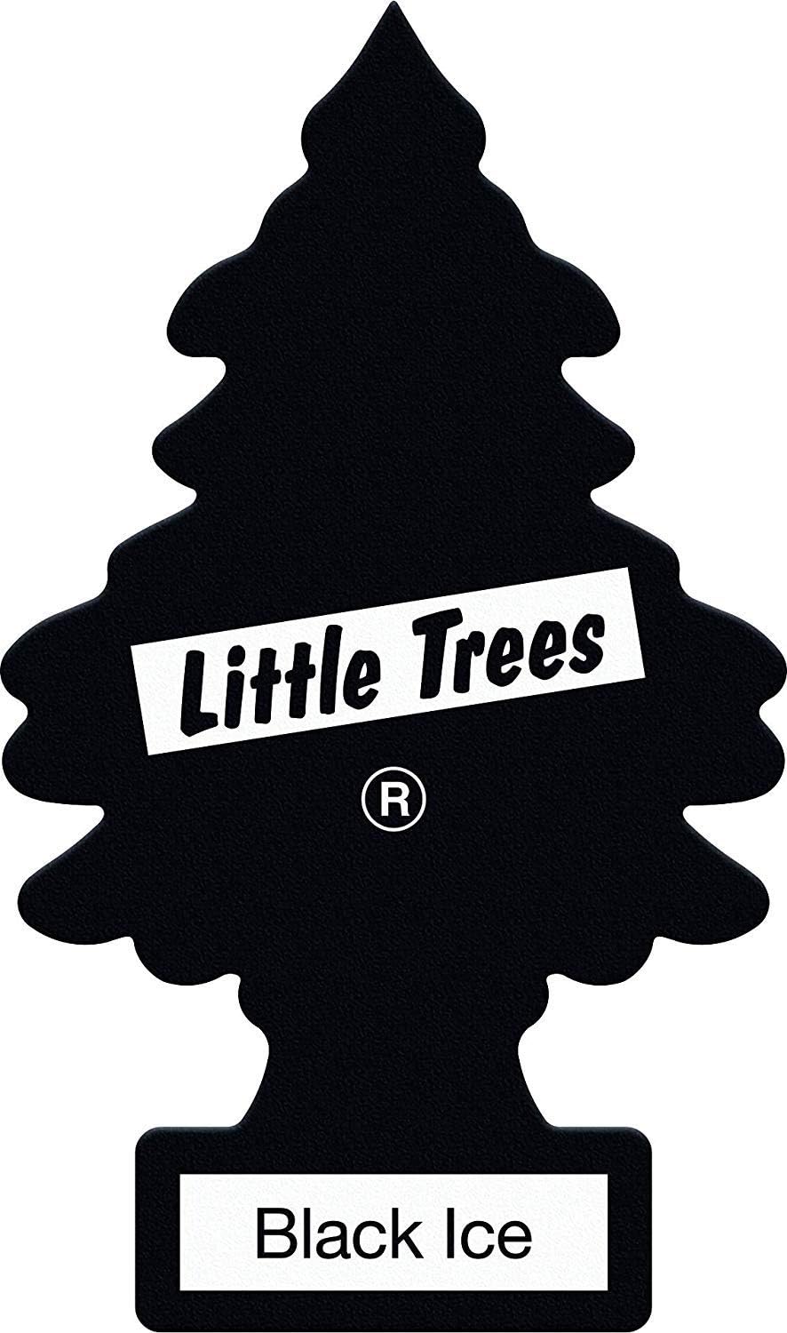 Little Trees Air Freshener Tree MTZ04 Black Ice Fragrance For Car Home Boat Caravan - Six Pack