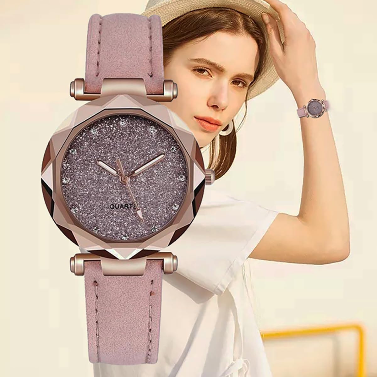 Luxury Womens Watch with Bracelet Gifts Set Rose Gold for Lady Female Elegant Wrist Watches Ladies Stylish Bracelet Watches