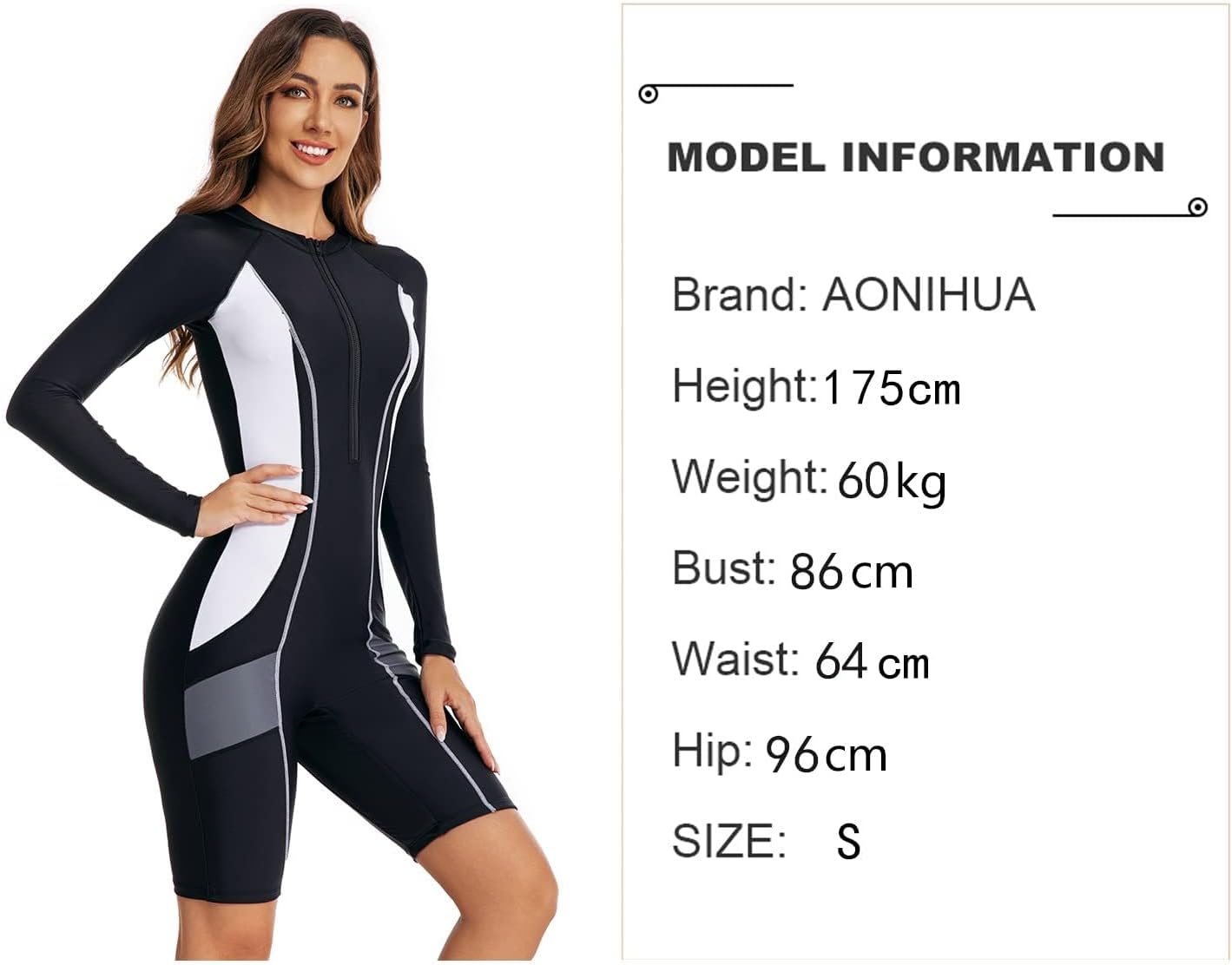 Women's One Piece Long Sleeve Swimsuit Rash Guard Printed Bathing Suit Boyleg Shorts UPF 50+ Surf Athletic Swimwear Surfwear Wetsuit Bodysuit with Zip Front