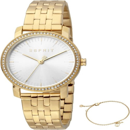 Esprit Women's Elaine Valentine Fashion Quartz Watch, Gold - ES1L183M2065