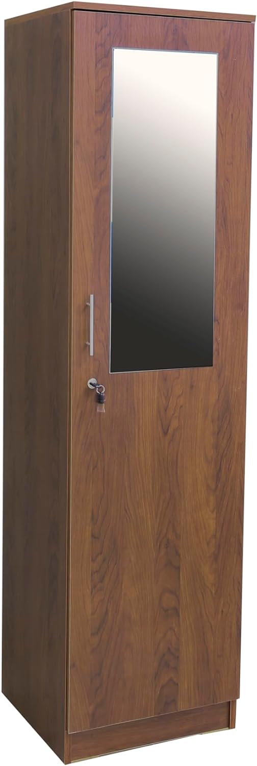 1 Door Wardrobe Modern Design with MIRROR/ 1 Door Wooden Wardrobe Cabinet Cupboard Engineered Wood Perfect Modern design.H-190CM*L-50CM*D-50CM Brown - 661-Mirror