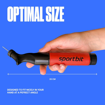 SPORTBIT Ball Pump with 5 Needles - Push & Pull Inflating System - Great for All Sports Balls - Volleyball Pump, Basketball Inflator, Football & Soccer Ball Air Pump - Goes with Needles Set