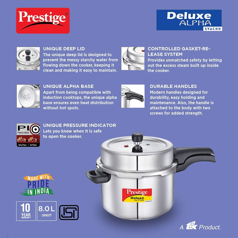 Prestige Stainless Steel Cooker Dlx Alpha Svachh Baby Handi 2 Ltr Cooker Mpd20266 | Silver