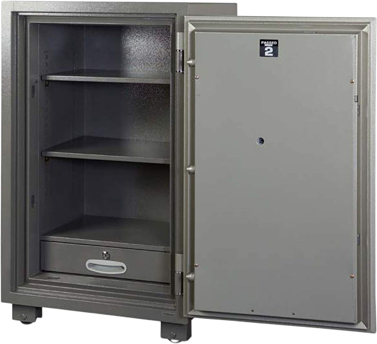 Mahmayi Secureplus 680-4Dk 4 Drawer Fire Filing Cabinet 222Kgs - Secure Steel Safe with Centralized Lock, Stylish Grey Finish for Office Use and Document Protection (4 Drawers, Key + Dial)