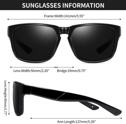 Joopin Sunglasses for Men Women, Fashion Polarized Sun Glasses Retro Square Shades UV Protection Driving