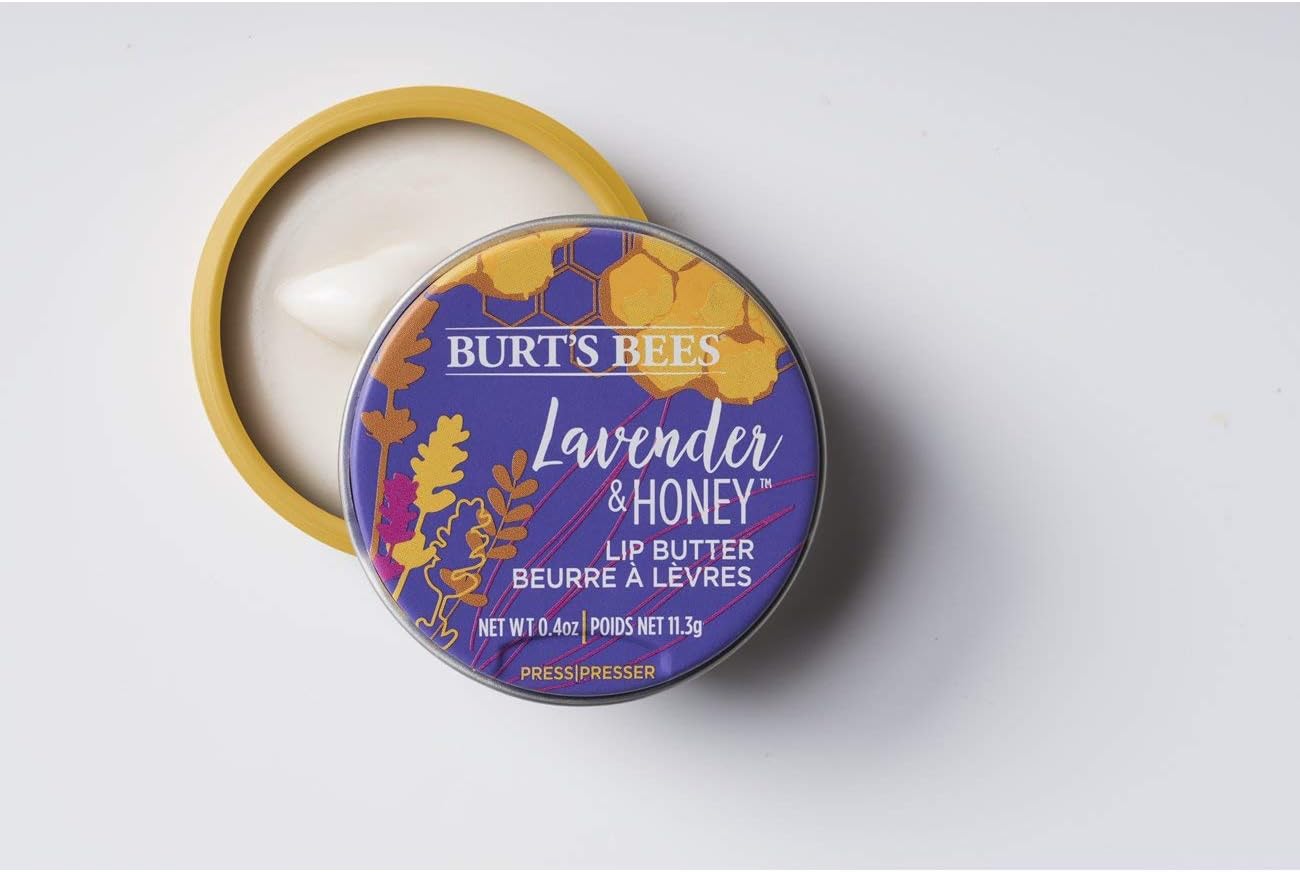 BURT'S BEES 100% Natural Origin Moisturising Lip Butter with Lavender and Honey, 1 Tin 11.3 g