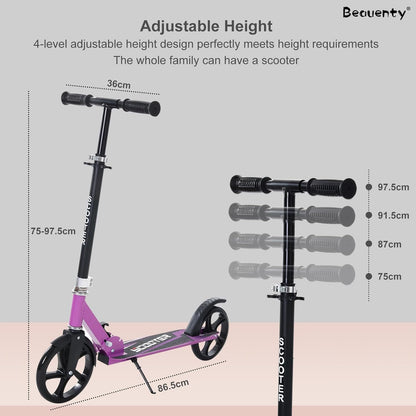 Beauenty Kick Scooter for Kids, Teens, Adult Riders Up to 150KG, 2-Wheel Scooter Foldable to Carry