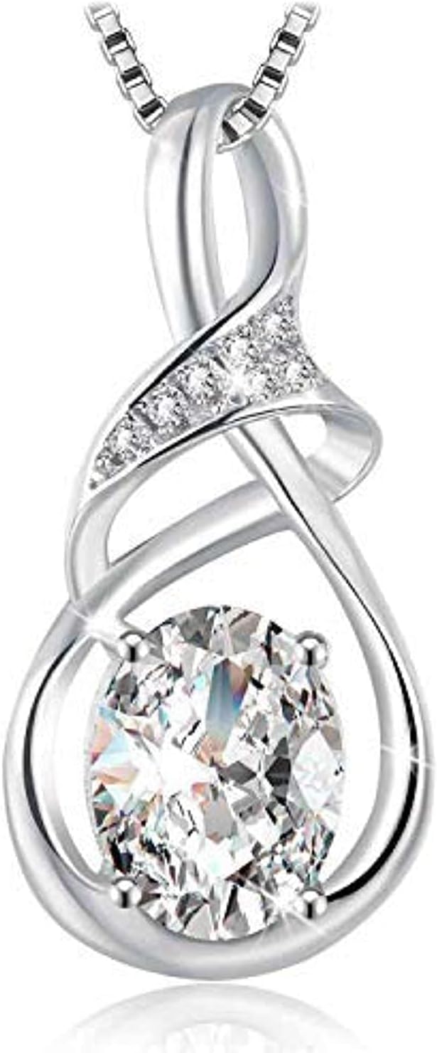 Swarovski Elements 925 Sterling Silver Pendent Necklace for Women Gift JRosee Jewelry