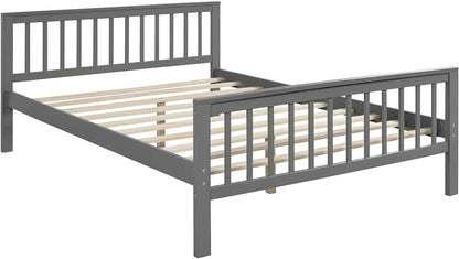 ATY Full Bunk Bed with Storage, Wooden Twin Over Size with Stairs, Can be Separated into 2 Beds, for Kids, Teens (Grey)