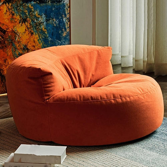 Bean Bag Chair Chenille Bean Bag Cover Washable Ultra Soft Pouf Ottoman No Filler Kids Adults Beanbag Chair Lazy Armchair Couch Floor Seating Living Room Furniture (Color : Orange, Size : 100cm)