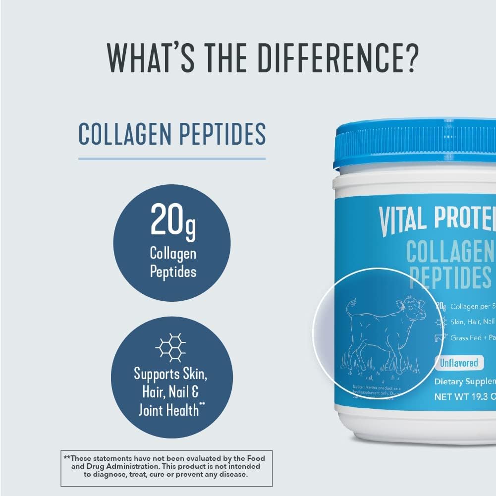 Vital Proteins Collagen Peptides Unflavored - 27 servings - 547g (19.3 Oz) (packaging may vary)