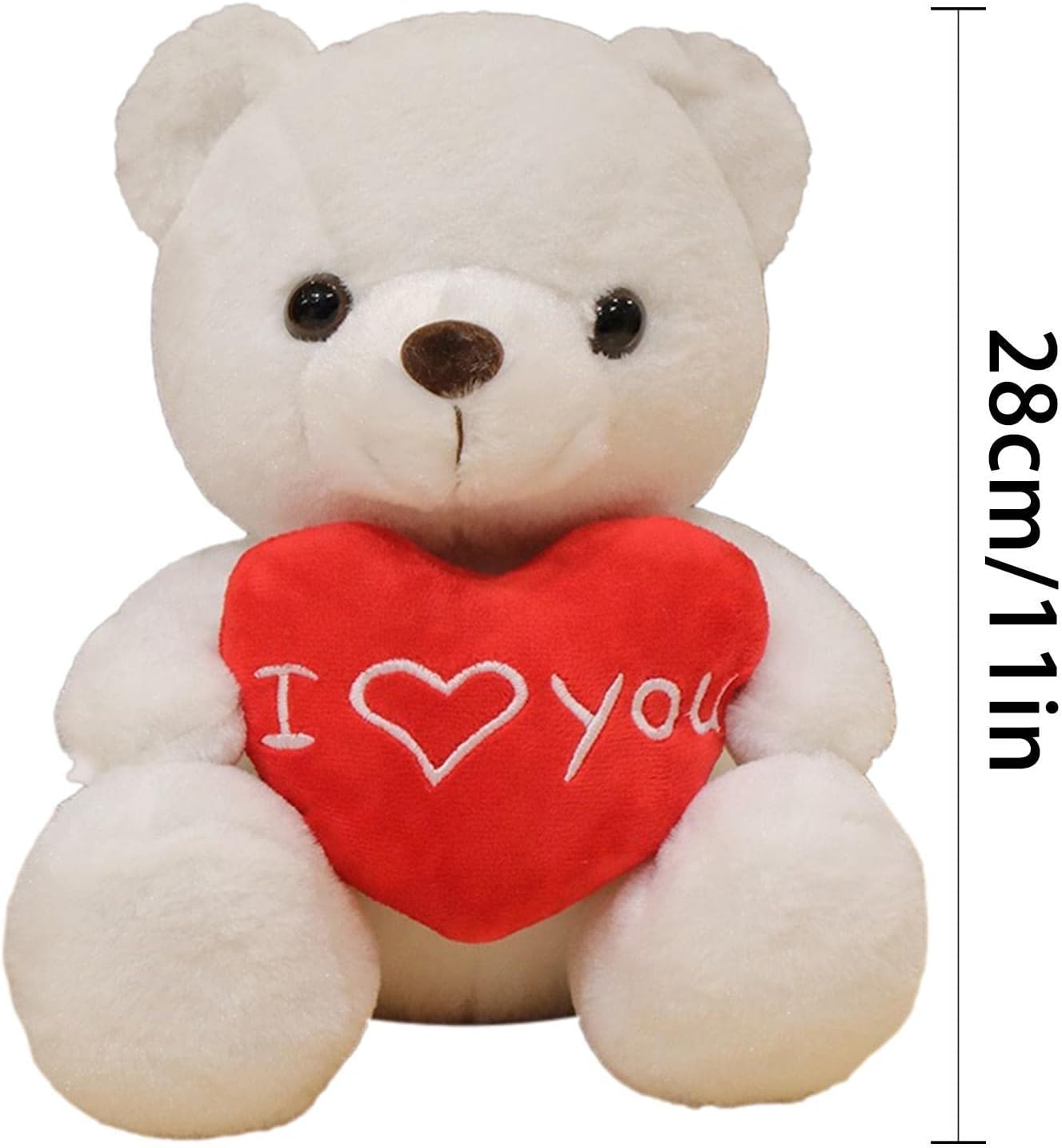 Valentine Bear Plush,11 Inch I Love You Bear Stuffed Animal Doll with Heart - Anniversary Party Favor Supplies Birthday Gifts for Valentine's Day