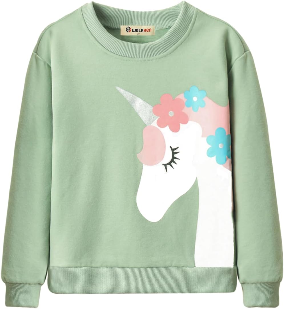 WELAKEN Unicorn Sweatshirts for Girls Toddler & Kids II Little Girl's Pullover Tops Sweaters & Hoodies