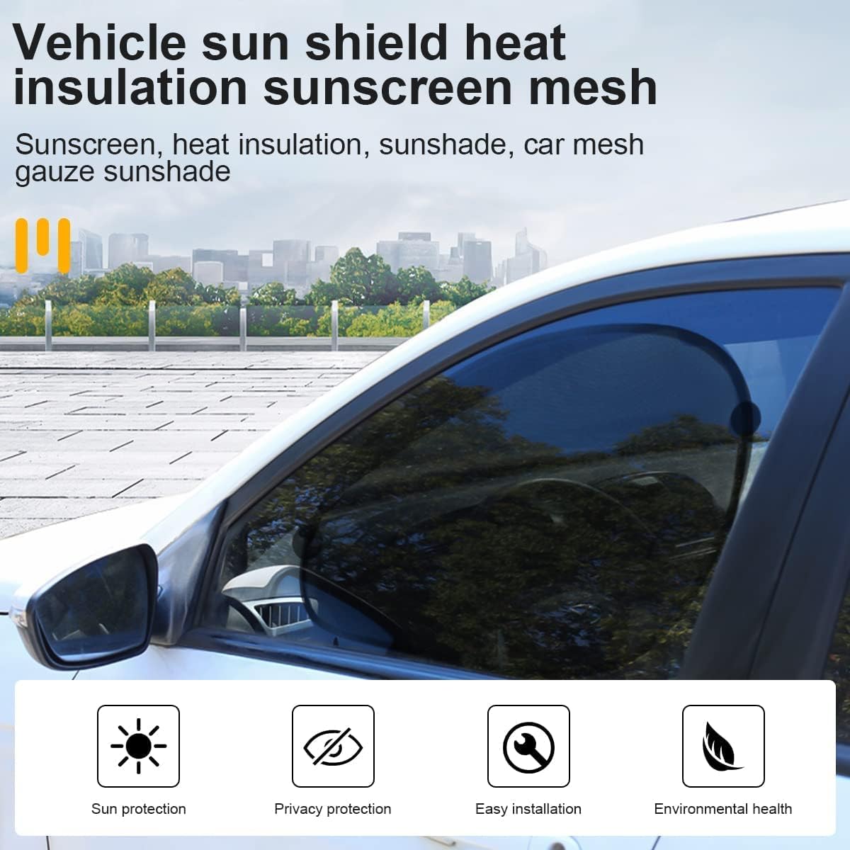 Car Rear Window Sunshade with Suction Cup, 2 Pcs Sun UV Rays Protection for Car Back Window, Sunlight Shield Blocker Mesh Cover for Rear Facing Seats, Car Accessories for Pets/Children (39"x19"/Rear)