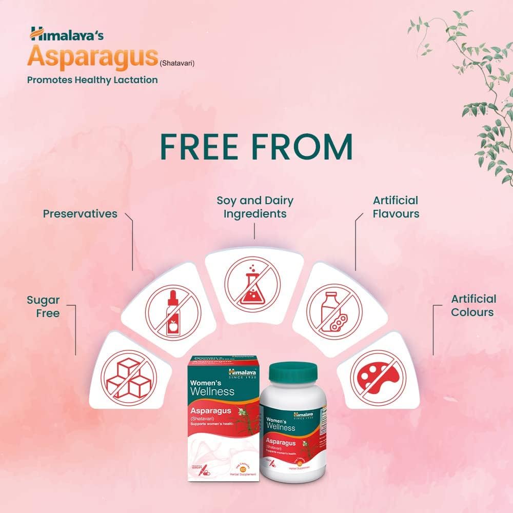 Himalaya Since 1930 Herbals Asparagus (Shatavari), Supports Women'S Health, Promotes Healthy Lactation, Herbal Veggie Capsule