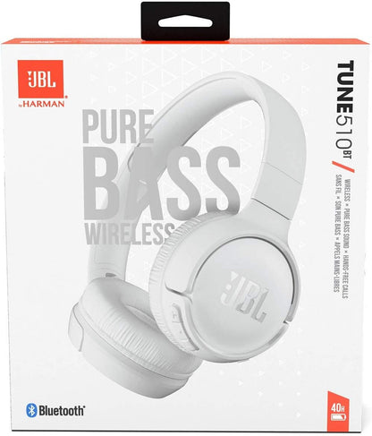 JBL Tune 510BT Wireless On Ear Headphones, Pure Bass Sound, 40H Battery, Speed Charge, Fast USB Type-C, Multi-Point Connection, Foldable Design, Voice Assistant - Blue, JBLT510BTBLUEU