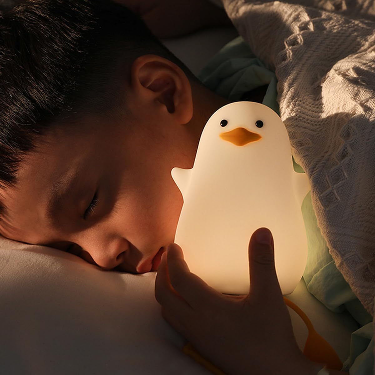 ECVV Cute Seagull Night Light for Kids,Soft Silicone Rechargeable Night Lamp for Kids Room | Touch Control Dimming,Cute Portable Night Light | Gifts for Boys Girls