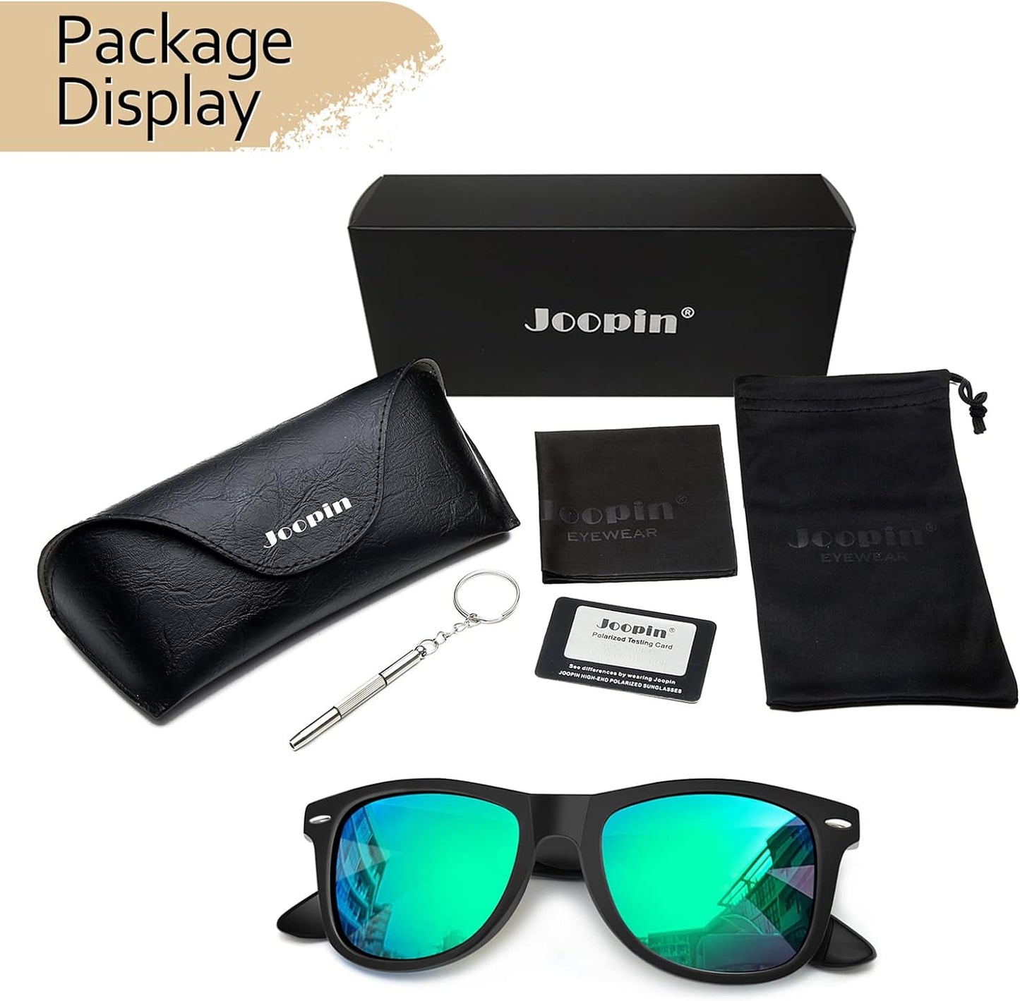 Joopin Polarized Sunglasses Men Women, Classic Square Sun Glasses 100% UV Protection Driving Fishing