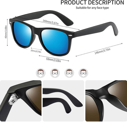 Joopin Polarized Sunglasses Men Women, Classic Square Sun Glasses 100% UV Protection Driving Fishing