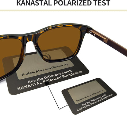 KANASTAL Polarized Sunglasses for Men Women, Classic Square Sports Sun Glasses Driving, Fashion Shades for Womens UV400 Protection