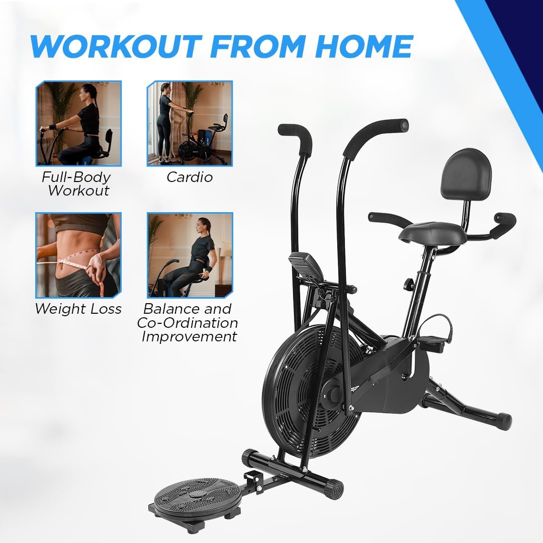 Reach Air Bike Exercise Cycle With Moving Handles Adjustable