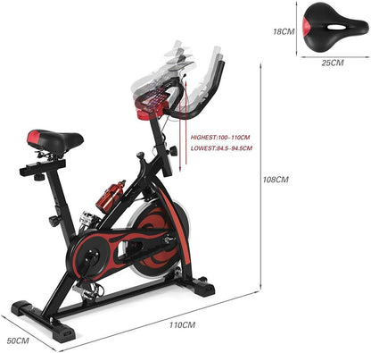 Max Strength Dynamic 30 Indoor Cycling Bike Spinning Bike Ultra Quiet Fitness Bike and Abdominal Trainer |Speed Bike with Low Noise Belt Drive System| Cardio Trainer